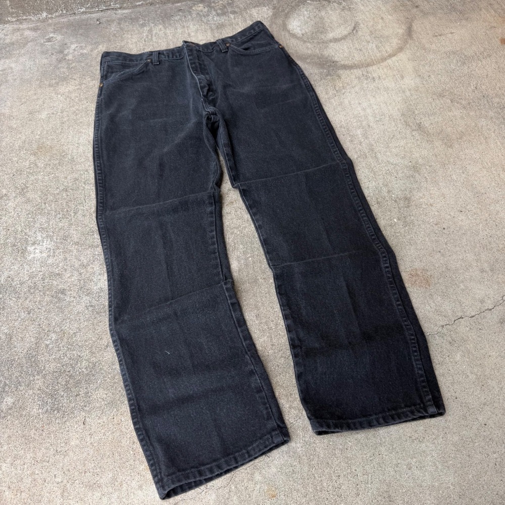 Wrangler 936WBK Cowboy Cut Slim Fit Black Denim Jeans Mens 36x32 Made in USA